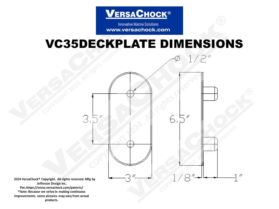 6.5" Oval Threaded Deck Plate