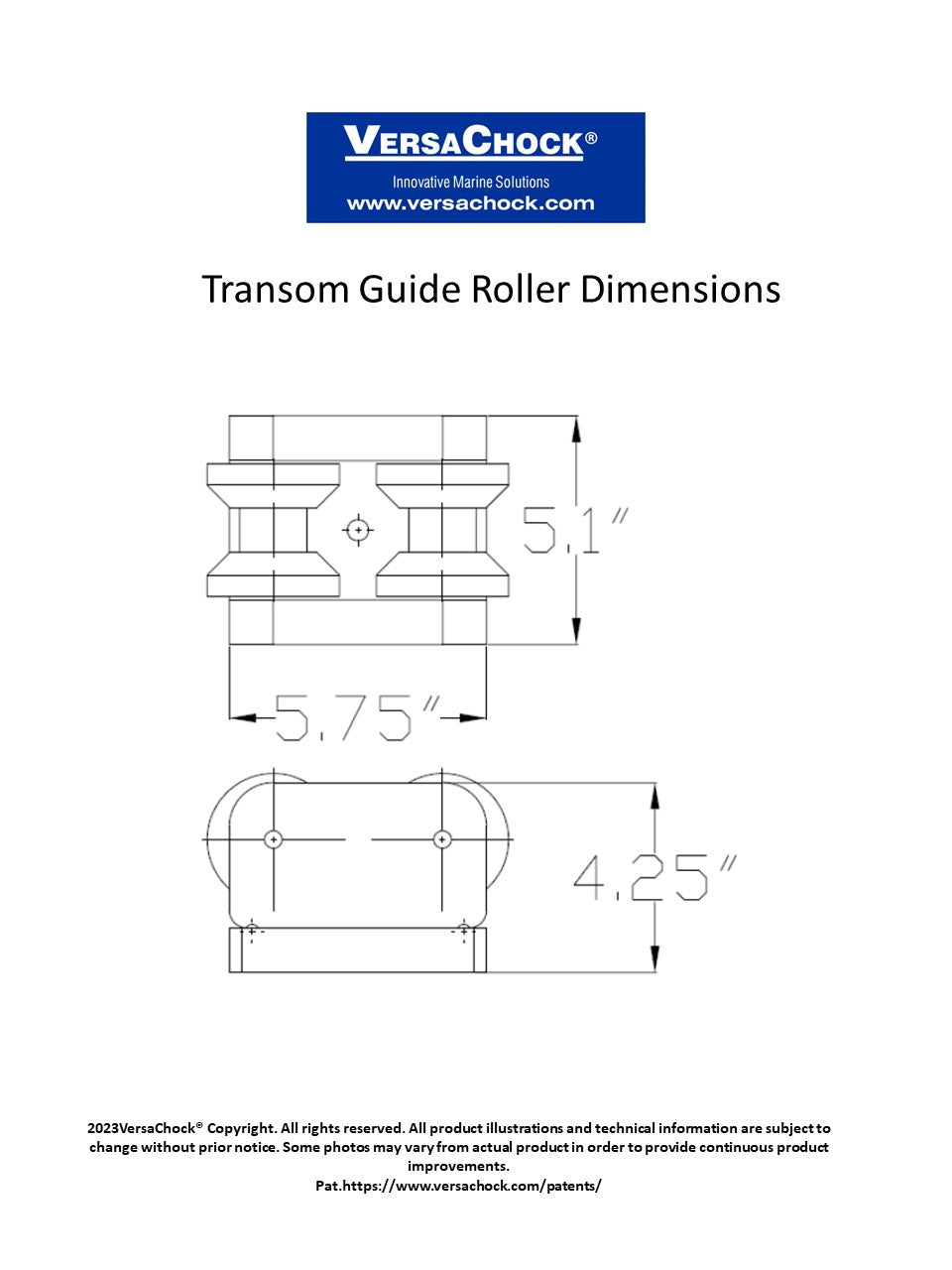 TRANSOM GUIDE ROLLER